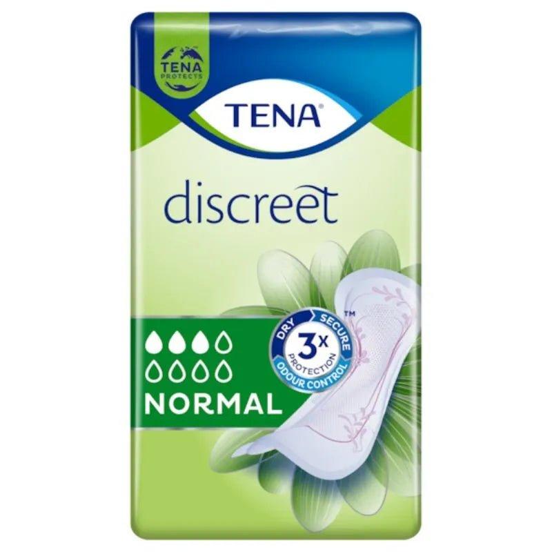 Tena Discreet Normal Pads - Dry, Secure & Odour Control - 3x Protection