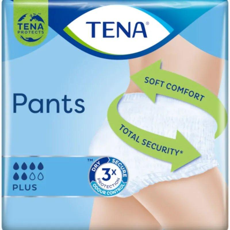 Tena Pants Plus Unisex Incontinence Size M 9 Pack - Soft Comfort, Total Security, Dry Protection, Odour Control