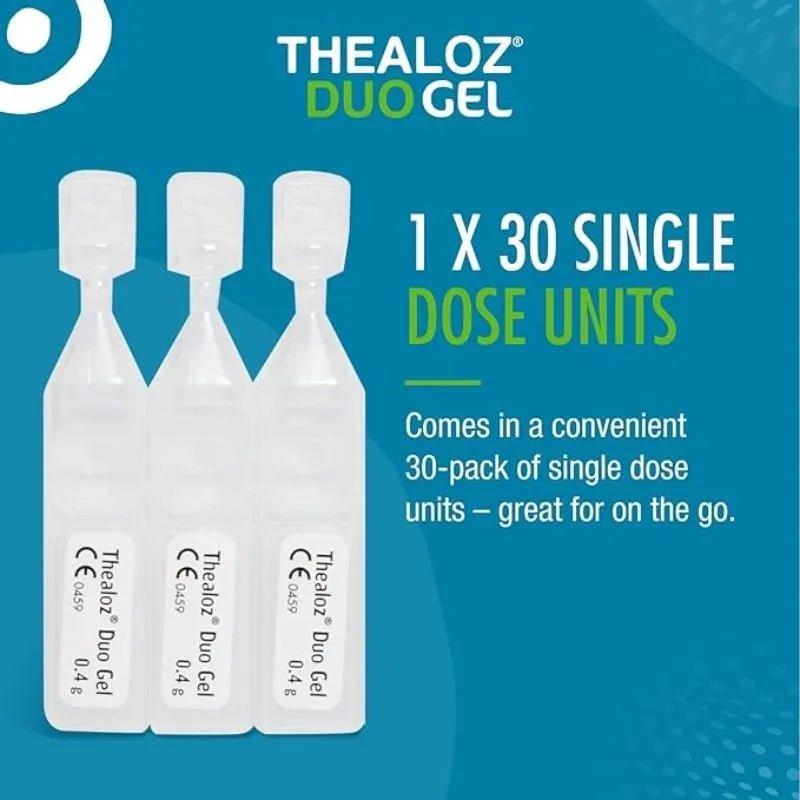 Thealoz Duo Gel for Dry Eyes - 30 Single Doses - Relief, Protects, Hydrates & Lubricates, Preservative-free, Long-lasting relief, Suitable for contact lens wearers