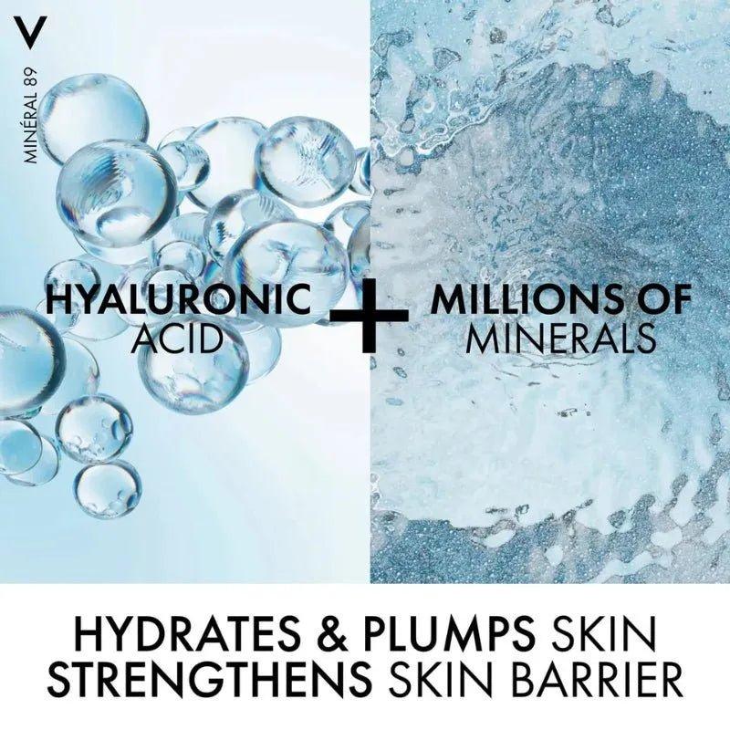 Vichy Mineral 89 Face Serum 50ml - Hydrates, Plumps, Smoothes - Hyaluronic Acid