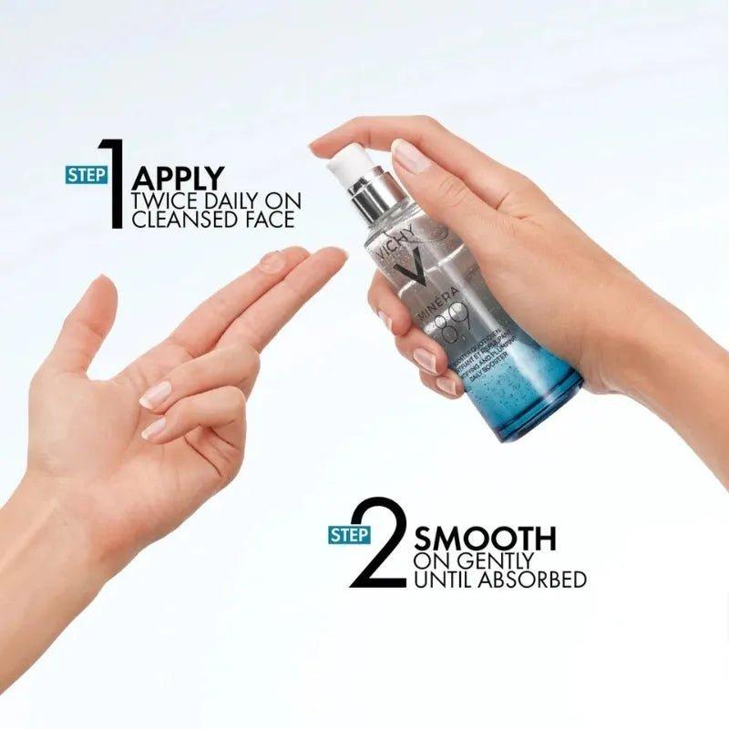 Vichy Mineral 89 Face Serum 50ml - Hydrates, Plumps, Smoothes - Hyaluronic Acid