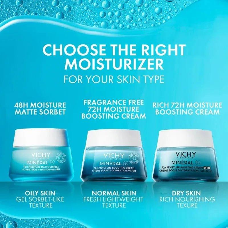 Vichy Mineral 89 72H Moisture Boosting Cream, Fragrance-Free