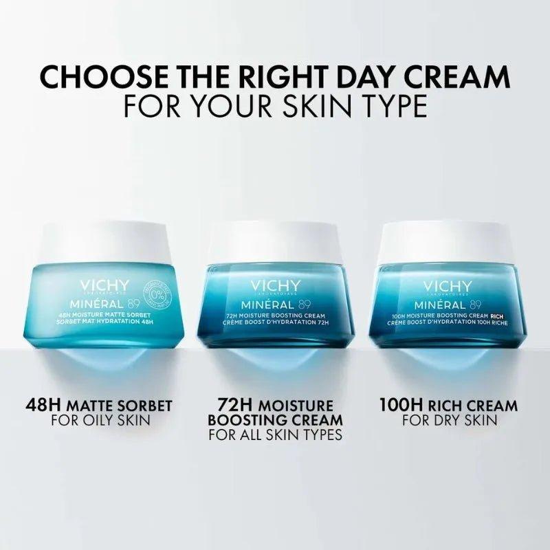 Vichy Mineral 89 72H Moisture Boosting Cream, Fragrance-Free