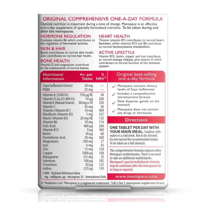 Vitabiotics Menopace Original Capsules - Menopause Support with 22 Nutrients, Vitamins & Soya Isoflavones