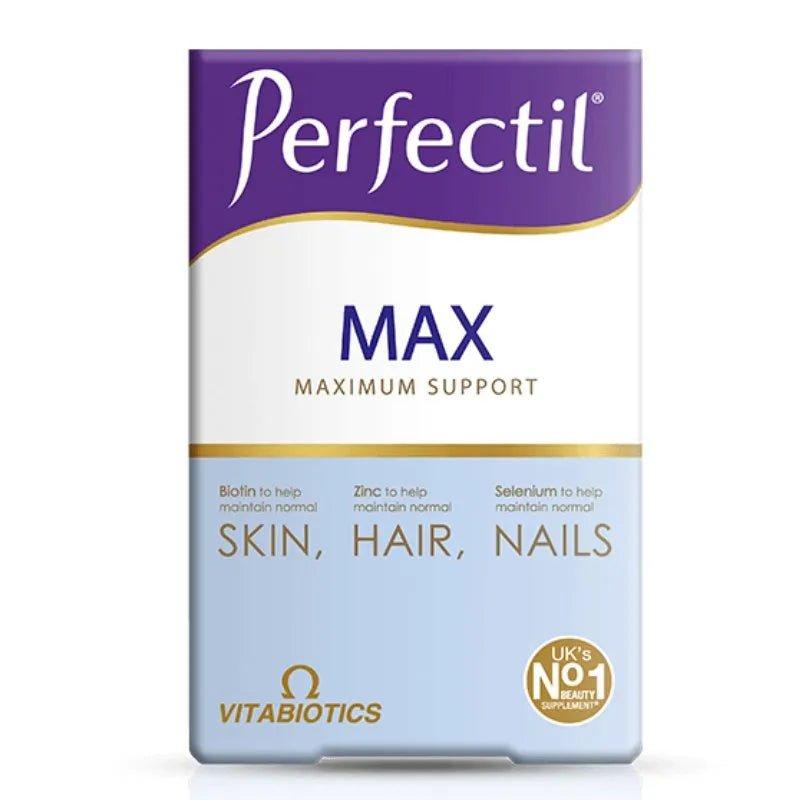 Vitabiotics Perfectil Max Tablets & Capsules 84 Pack for Skin, Hair, Nails with Biotin, Zinc, Selenium