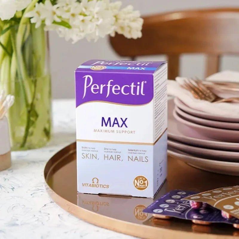 Vitabiotics Perfectil Max Tablets & Capsules 84 Pack for Skin, Hair, Nails with Biotin, Zinc, Selenium