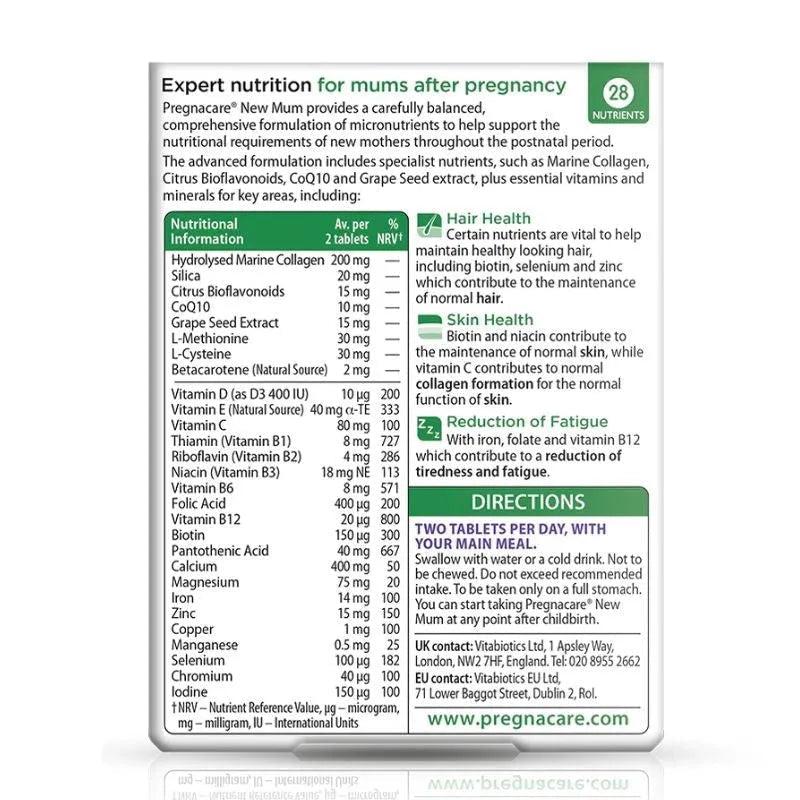Vitabiotics Pregnacare New Mum Postnatal Supplement - Supports Hair & Skin, After Pregnancy, UK's No.1 Pregnancy Brand