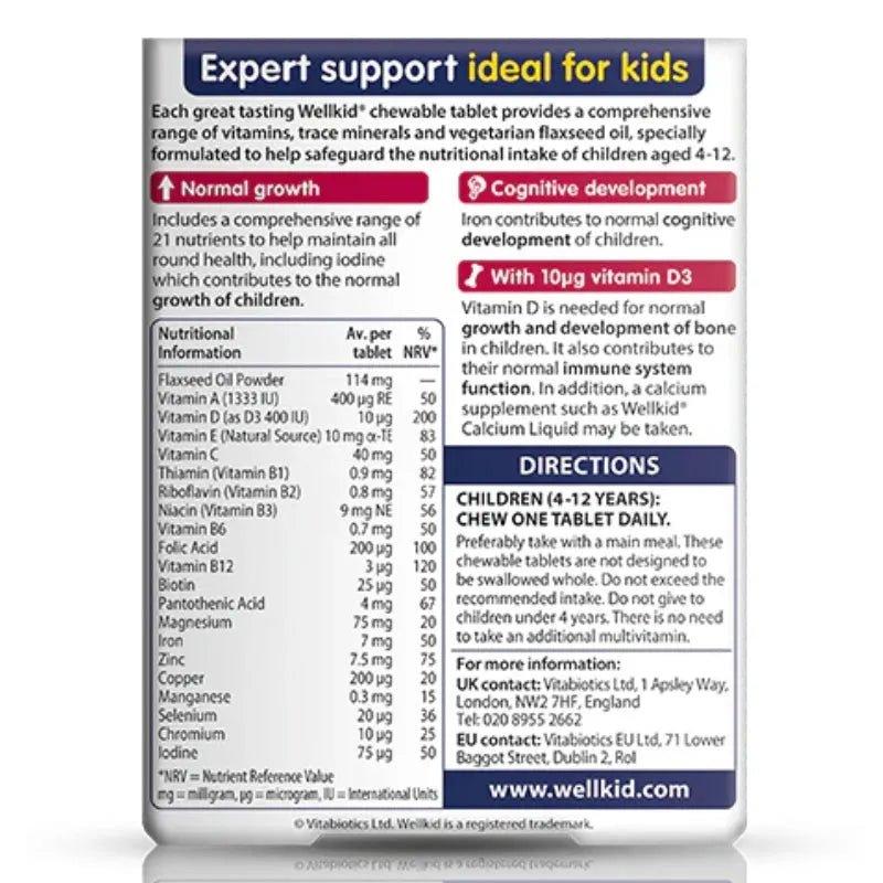 Vitabiotics Wellkid Multi-Vitamin Smart Chewable 30 Pack 4-12 years