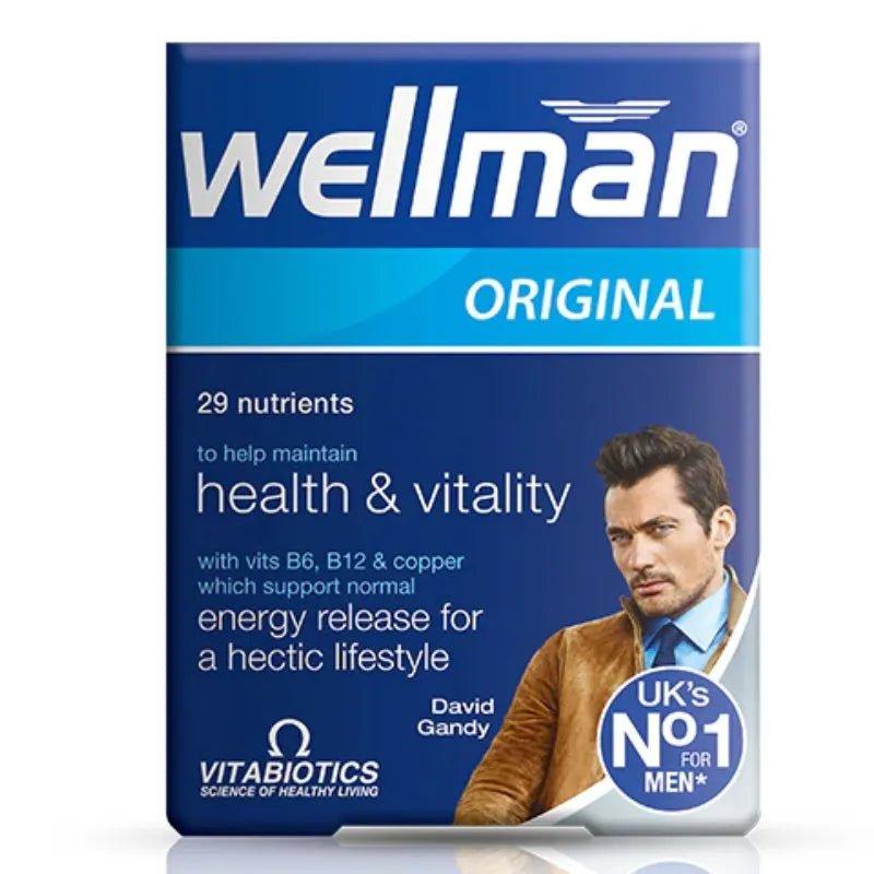 Vitabiotics Wellman Original Multivitamin for Men - Health & Vitality - 30 Pack - Vitamins B6, B12, Copper, Siberian Ginseng