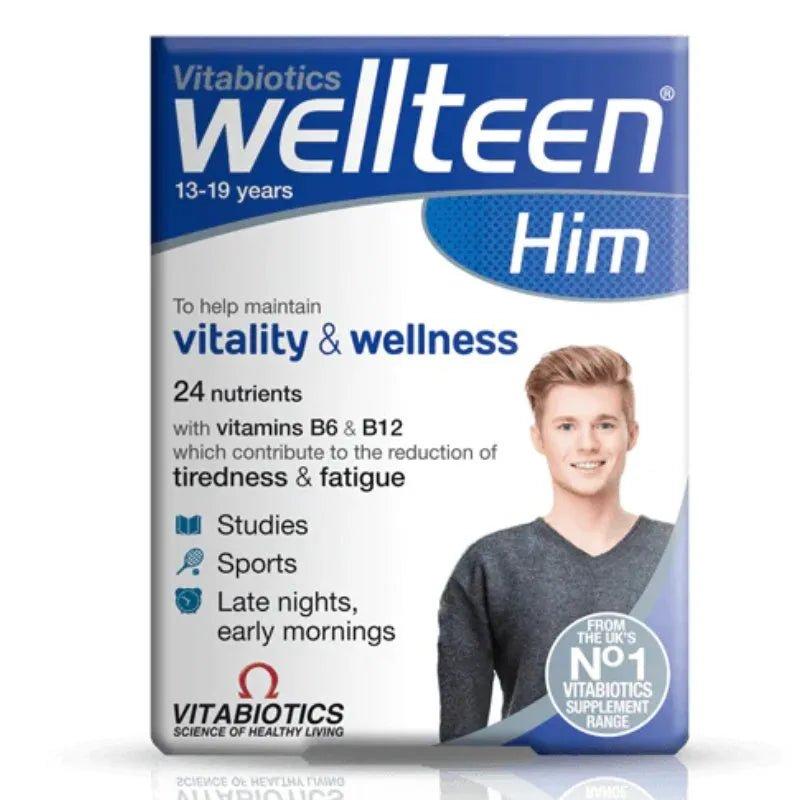 Vitabiotics Wellteen For Him Tablets, 24 Nutrients, Vitality & Wellness, Reduce Tiredness & Fatigue