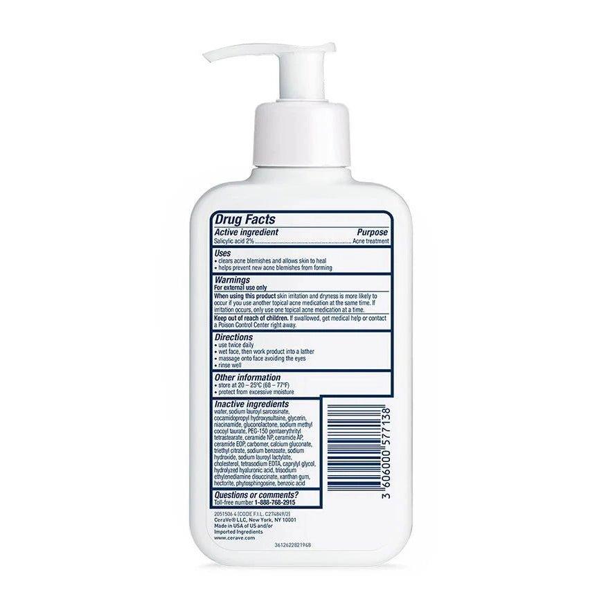 CeraVe Blemish Control Cleanser 236ml - Unclogs Pores, Removes Blemishes, Oil-Absorbing, Salicylic Acid, Niacinamide, Ceramides