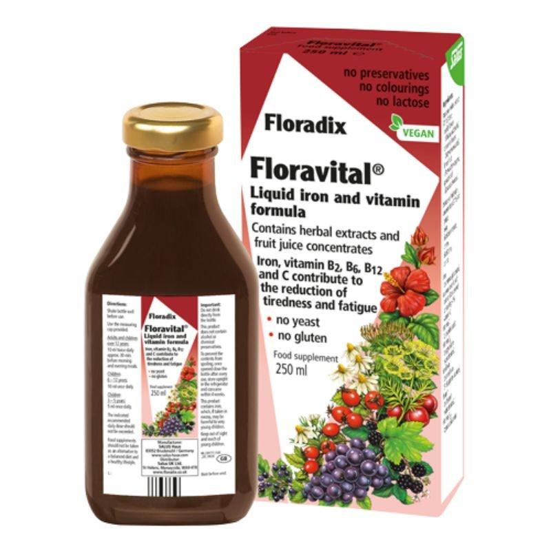 Floradix Floravital Liquid Iron And Vitamin Formula 250ml in Cork