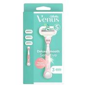 Gillette Venus Deluxe Smooth Sensitive Rosegold Handle + 3 Blades