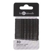 Kit &amp; Kaboodle Brown Long Clips 30 Pack image
