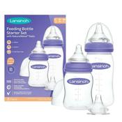 Lansinoh Plastic Feeding Bottle Starter Set (160ml, 240ml, fast teat)
