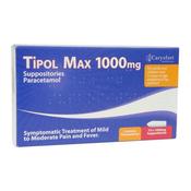 Tipol Max 1000mg Paracetamol Suppositories Adults &amp; Children Over 12 Years 10 Pack