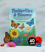 🦋 Butterflies &amp; Blooms: Bold and Easy Colouring Bliss!