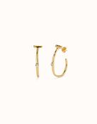Uno de 50 hoop earrings with white topaz (gold) image