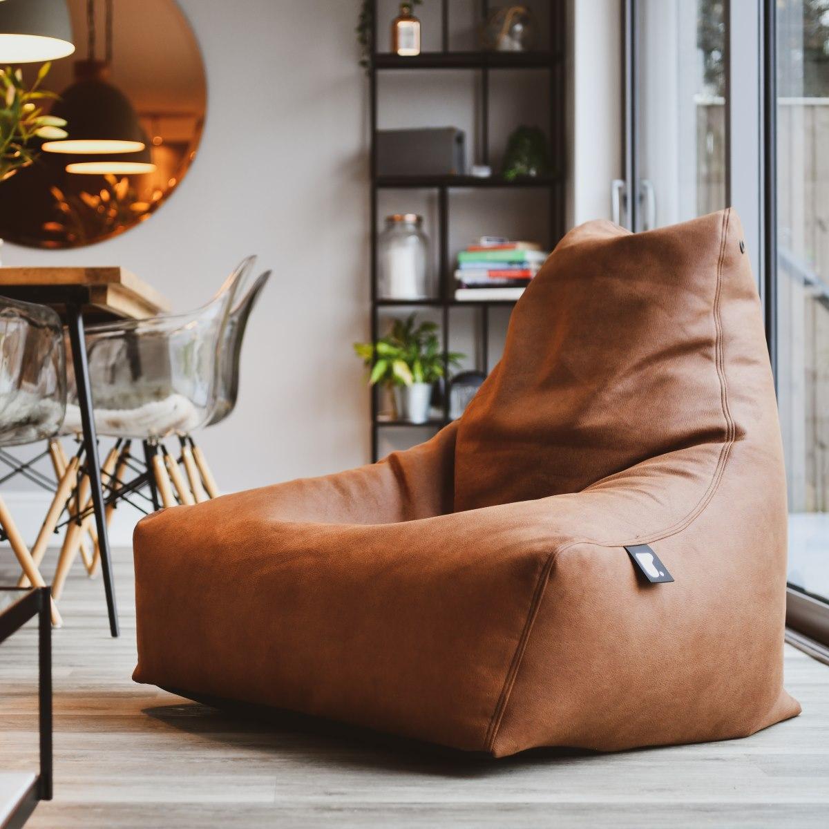 Extreme Lounging Mighty B Bean Bag Chestnut Leather Modern