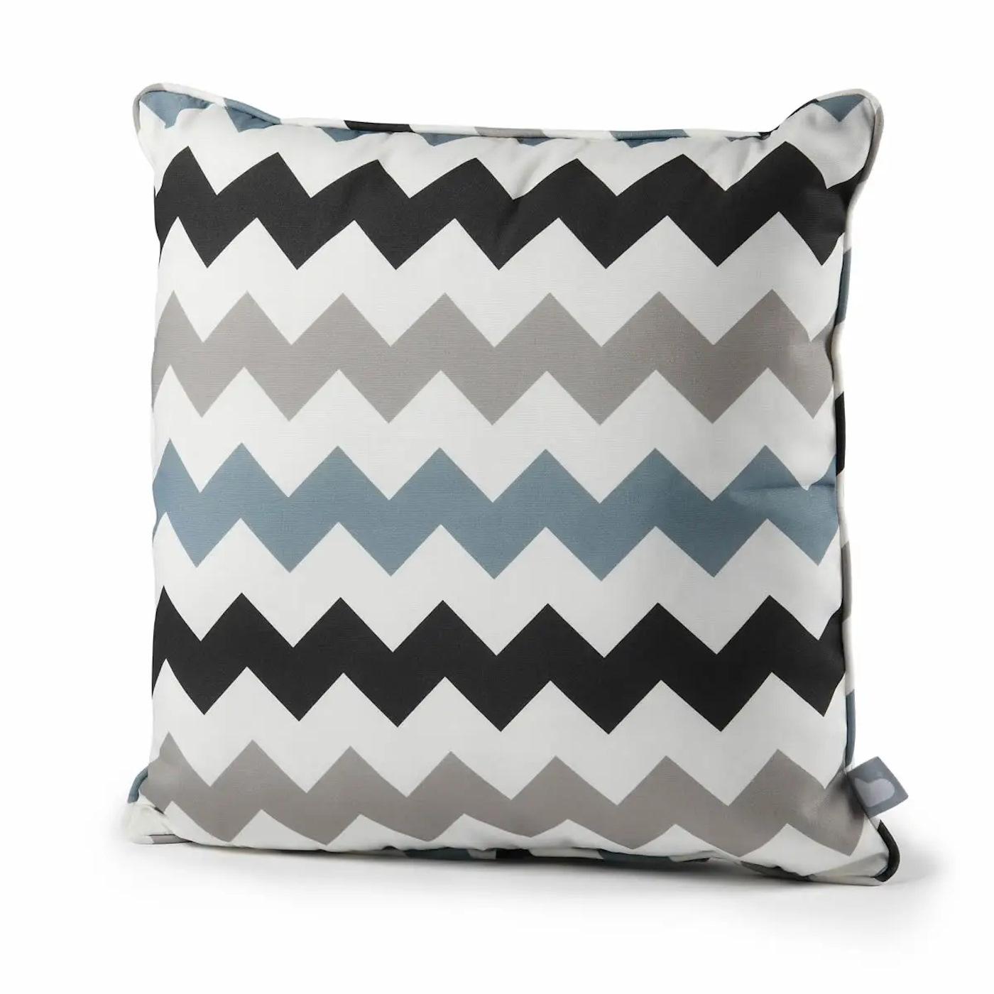 Extreme Lounging Chevron Cushion Size 50cm x 50cm with Blue, Black, Gray Pattern