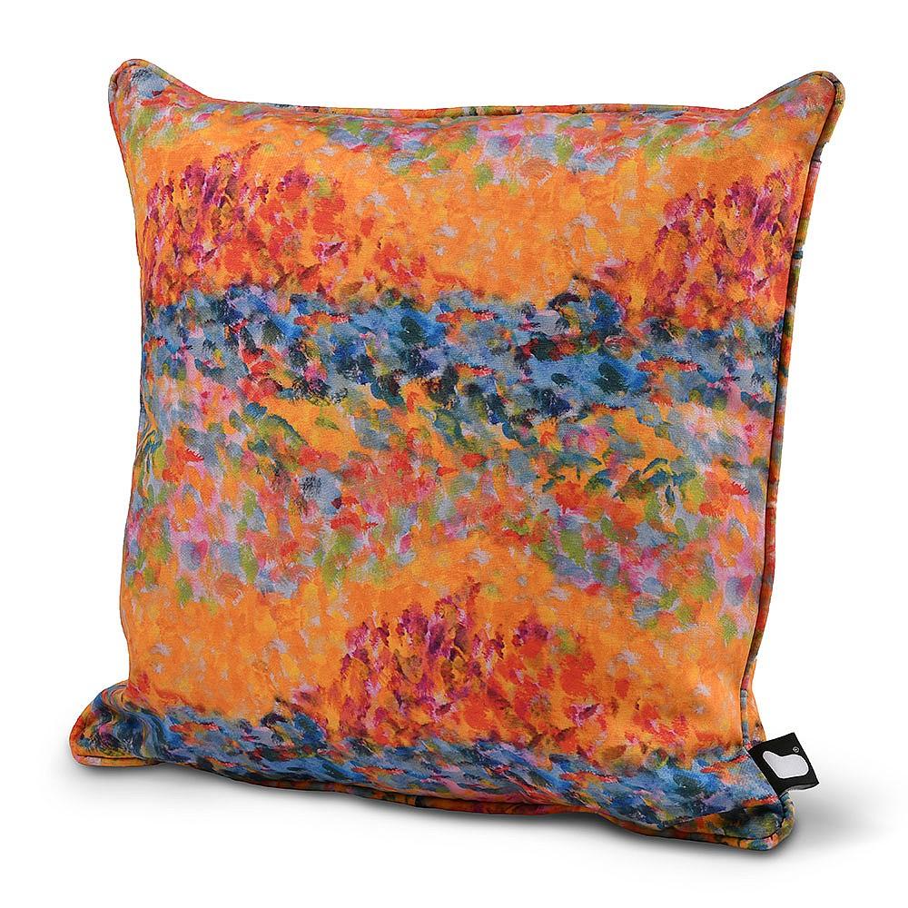 Extreme Lounging B Cushion Art Orange Polyester Cushion with Colorful Artistic Design
