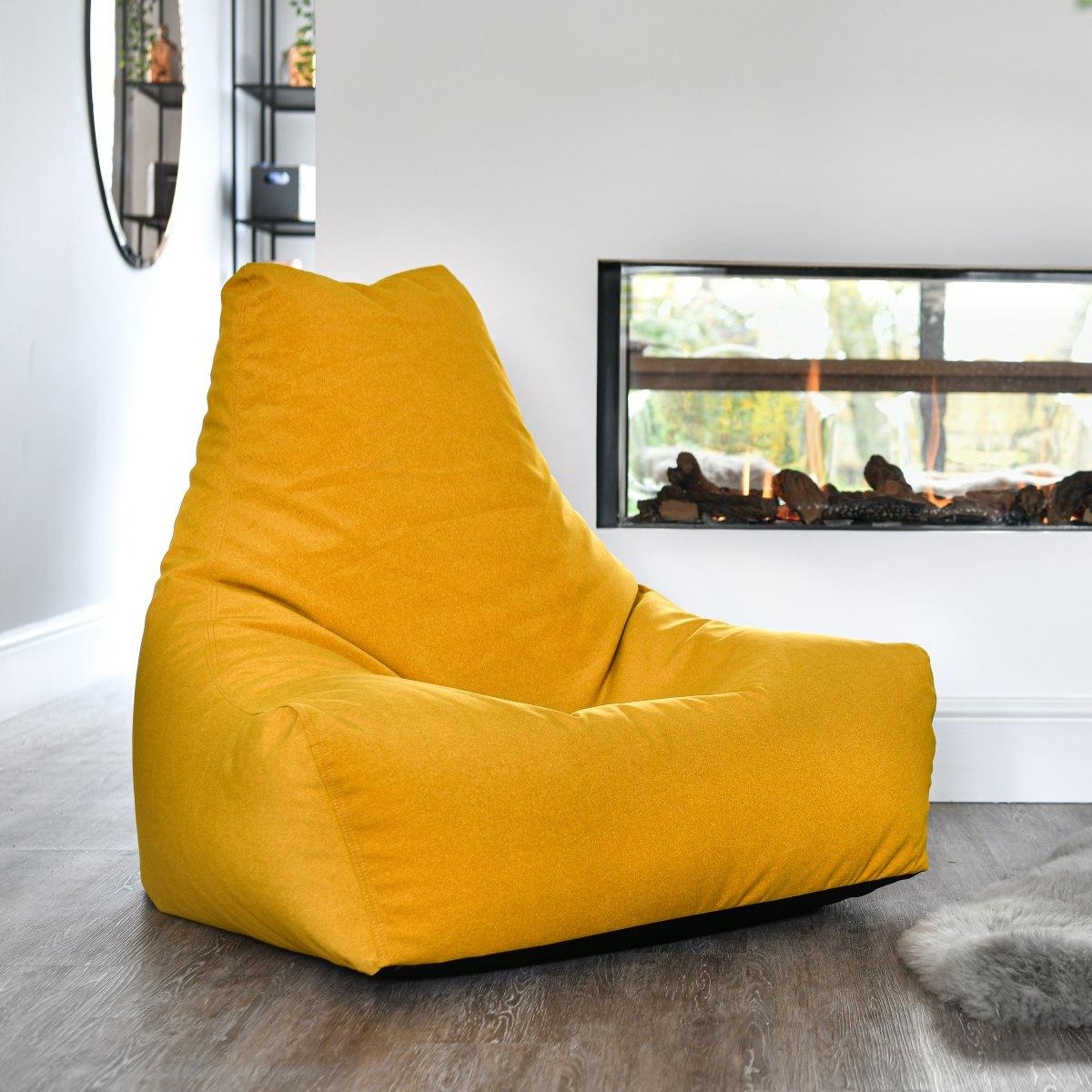 Extreme Lounging Mighty B Indoor Bean Bag - Brushed Suede Mustard, Yellow Bean Bag