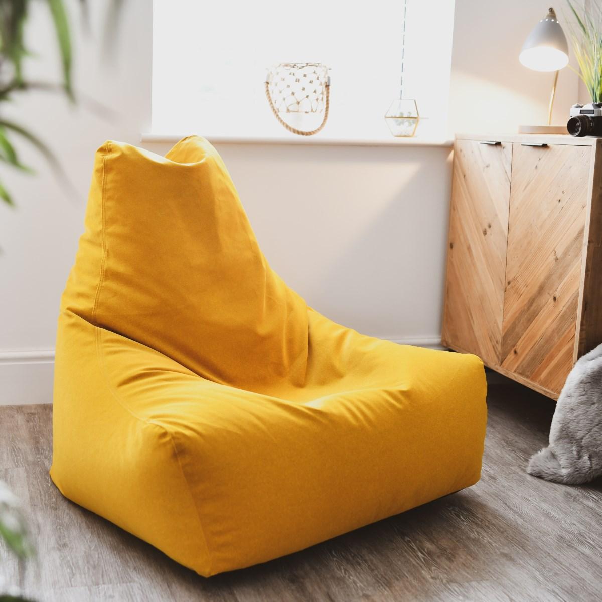 Extreme Lounging Mighty B Indoor Bean Bag - Brushed Suede Mustard, Yellow Bean Bag