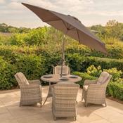 Kettler Lomond 4 Seat Round Set with Parasol &amp; Base