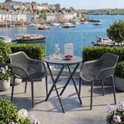 2 Air XL and Helen Folding Round Table 60 Set in Dark Grey