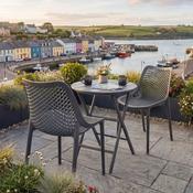 2 Air and Helen Folding Round Table 60 Set in Dark Grey