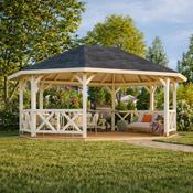 Betty 25m Wooden Gazebo with Floor and Roof Shingles