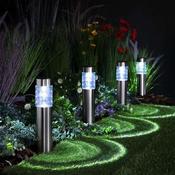Midi Prism Stainless Steel Bollard - Set of 4 - Connectable Lights