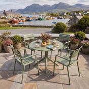 Sky 105 Table with 4 Paris Chairs in Olive Green