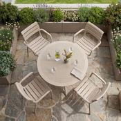 Sky 105 Table with 4 Paris Chairs in Taupe