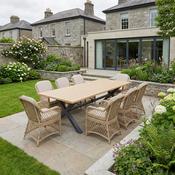 Palm 240cm Teak Effect Rectangular Dining Set with 8 Myra Chairs