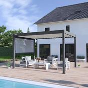 Ombrea Bio-Climatic 3m x 4m Freestanding Pergola - Anthracite with White Louvres