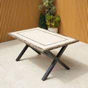 Killiney 6 Seat Rectangular Outdoor Dining Table with Stone Effect Top