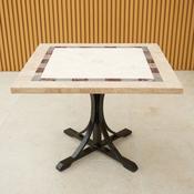 Killiney 4 Seat Square Outdoor Garden Table with Stone Effect Top