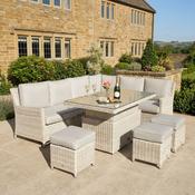 Hamilton Right Hand Side Corner Set with Rectangular Rising Table &amp; Footstools