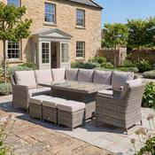 Hamilton Rattan Corner Dining Set with Rising Table and Armchair (Left Hand Side)