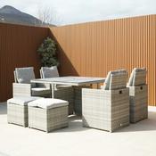 Hamilton 4 Seat Cube Outdoor Furniture Set with Ceramic Glass Table