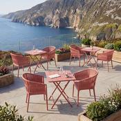 2 Portofino Armchair and Helen Folding Square Table 60 Set in Marsala