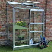 Halls Wall Garden Greenhouse - 24 - 2ft x 4ft - Toughened - Silver