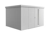Garden Shed - Neo - Metallic Silver - 3D - 348cm x 292cm x 222cm - Double Door