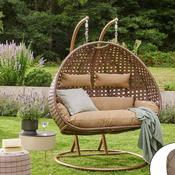 Riviera Double Hanging Egg Chair - Coffee image