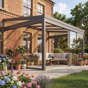 Legend Essence 4m Depth Garden Room with Polycarbonate Roof and Gables - Anthracite - 3m x 4m