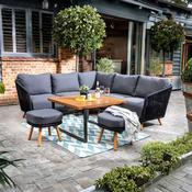 Hartman Eden Square Casual Dining Set - Carbon / Noir / Acacia
