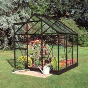 Halls Popular Greenhouse - Black - Toughened - 66 - 6ft x 6ft