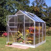 Halls Popular Greenhouse - Silver - Polycarbonate - 66 - 6ft x 6ft