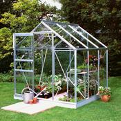 Halls Popular Greenhouse - Silver - Toughened - 66 - 6ft x 6ft